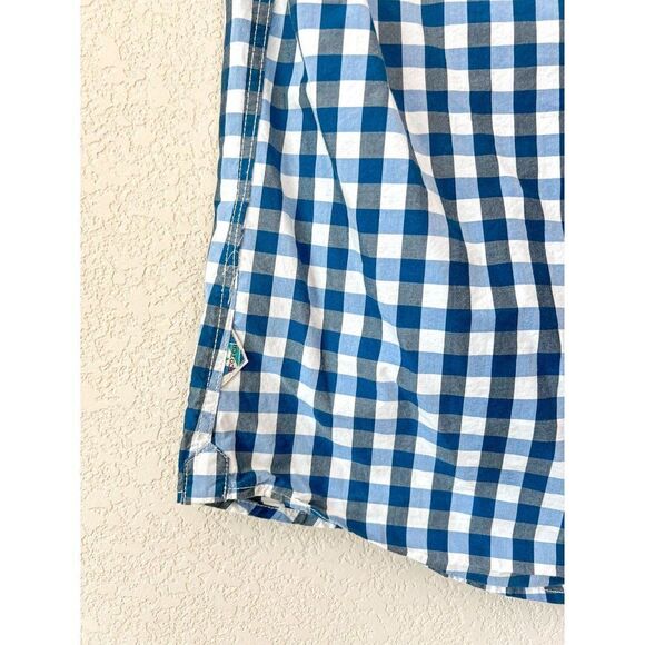 Scotch & Soda Vacanza Blue Short Sleeve Checkered Button Up Shirt Size Small - Picture 3 of 5